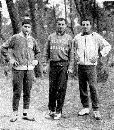 Antonio Ambu con Franco Volpi e Luigi Conti a Viareggio nel 1964