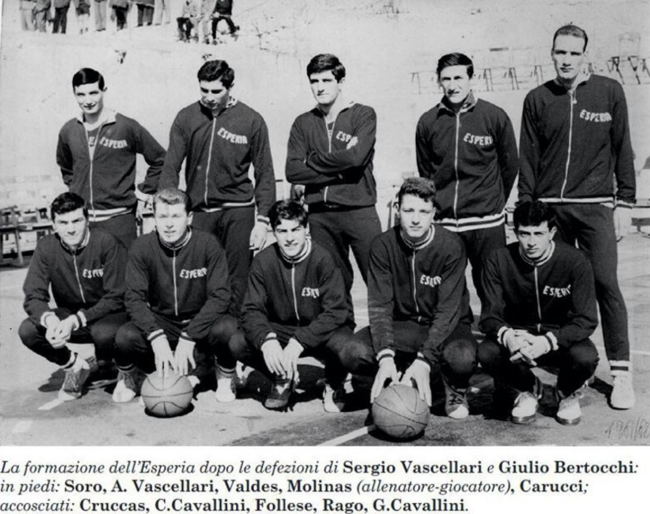 Enzo Molinas all'Esperia tra il 1959 e il 1961, allenatore e giocatore